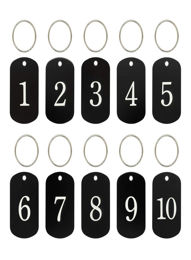StayMax Aluminum Numbered Tags Key Tags ID Tags (1-25, Black) - Image 1